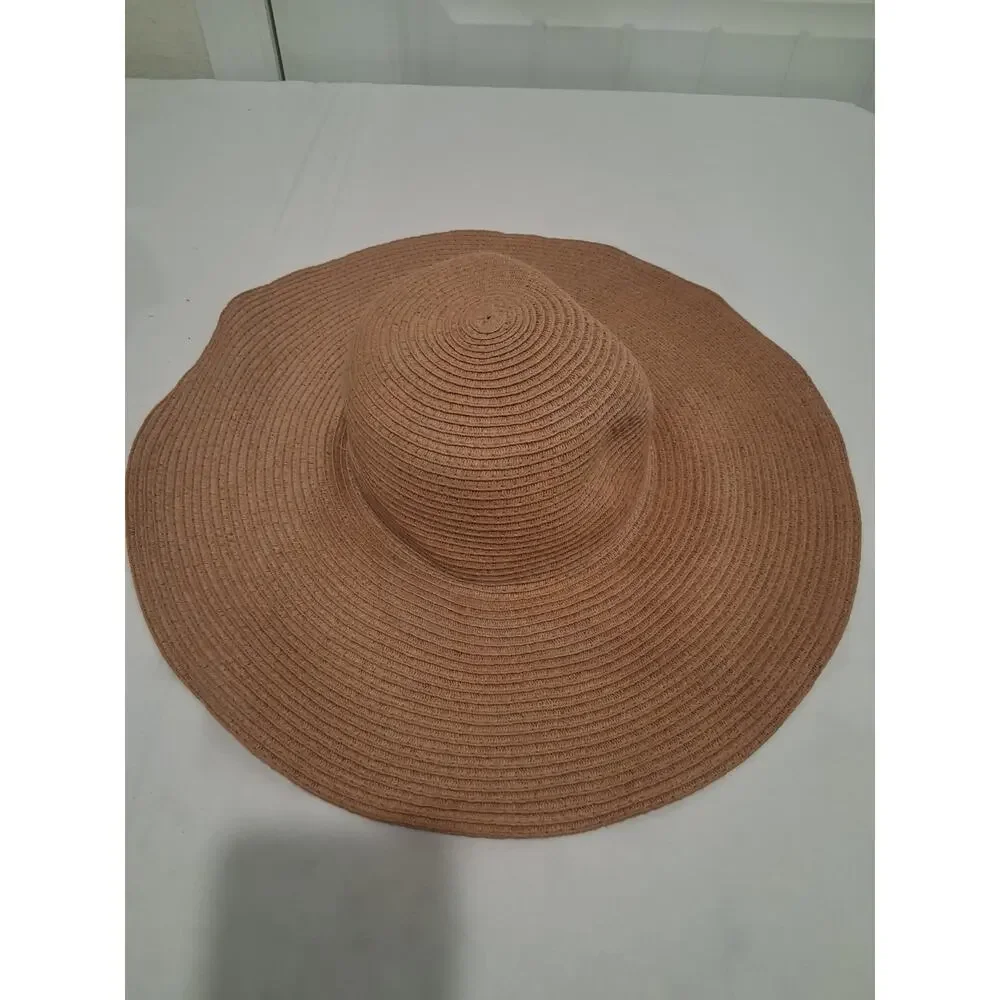 Women's Extra Wide Brim Straw Sun Hat Tan Brown Floppy Beach Cap Oversized OS